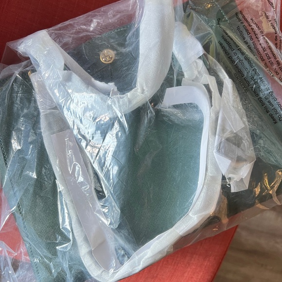 Tory Burch Green Leather Tote Bag